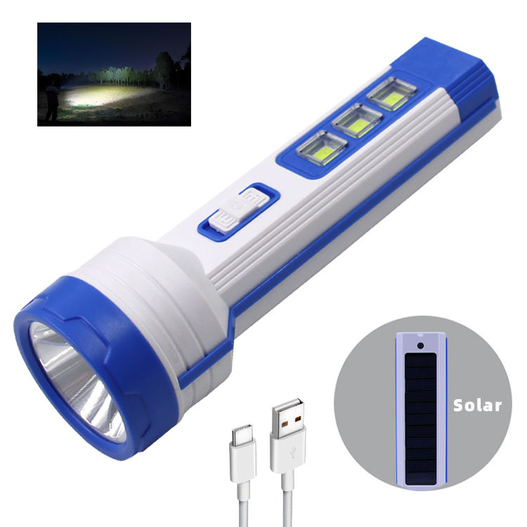 COB Side Light Plastic ABS UV Plated Torch Strong Light Outdoor Ultra Long Distance High Brightness Flashlight Emergency Lantern