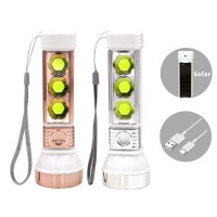 New Design Plastic ABS Rechargeable Long Life Torch COB Side Light Solar Flashlight Outdoor Tactical Strong Light Flashlight
