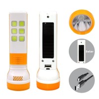 COB Long-lasting Solar Flashlight Rechargeable Waterproof Lantern Outdoor Emergency Power Bank Plastic Torch