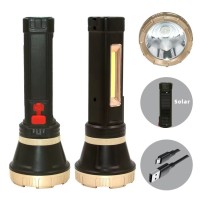 COB LED Rechargeable Emergency Plastic Torch Long-Lasting Waterproof Lantern with USB Charging ABS Body Flashlight & Torches