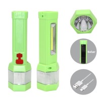 High-Power Rechargeable LED Solar Flashlight with Strong Light Long Life USB Charging-Plastic ABS Body Hot Sale in Africa