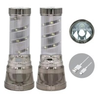 Waterproof LED Flashlight with Strong Emergency Feature 150lm USB Type-C Rechargeable Long-Lasting Light ABS Plastic Body
