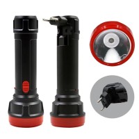 New Design Portable Waterproof LED Brazil Plug Flashlight With ABS Body IP44 Lead Acid Battery Rechargeable Torch for Emergency