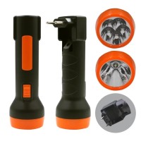 Outdoor Brazil Plug Emergency Flashlight Plastic ABS Strong Light LED Torch Ultra-long Distance High Power Rechargeable Torch