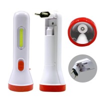 Plastic ABS Rechargeable Brazil Plug Flashlight Long Distance Outdoor Emergency Flashlight Side Light Cob Bright Flashlight