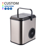 Custom Wholesale House Hold Portable Stainless Steel Small Ice Maker Electric 12kg/24h Cube Ice Maker CE, CB, EMC, GS, RoHS, ETL