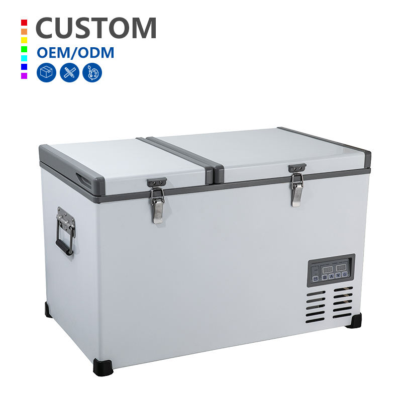 55L Camping Metal Car Freezer Ice 12v 24V Compressor Portable Car Fridge Cooler
