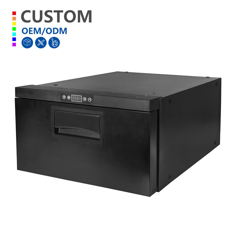 Custom Logo Caravan Fridge 12V Drawer Refrigerator 30L Black Plastic RV Boat Camping Fridge