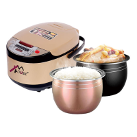 Summeravintagenunisexteel Bstreeton-stick Multi Function Rice Cooker 5 L Square Inner Pot Non-Stick Coating Measuring Cup
