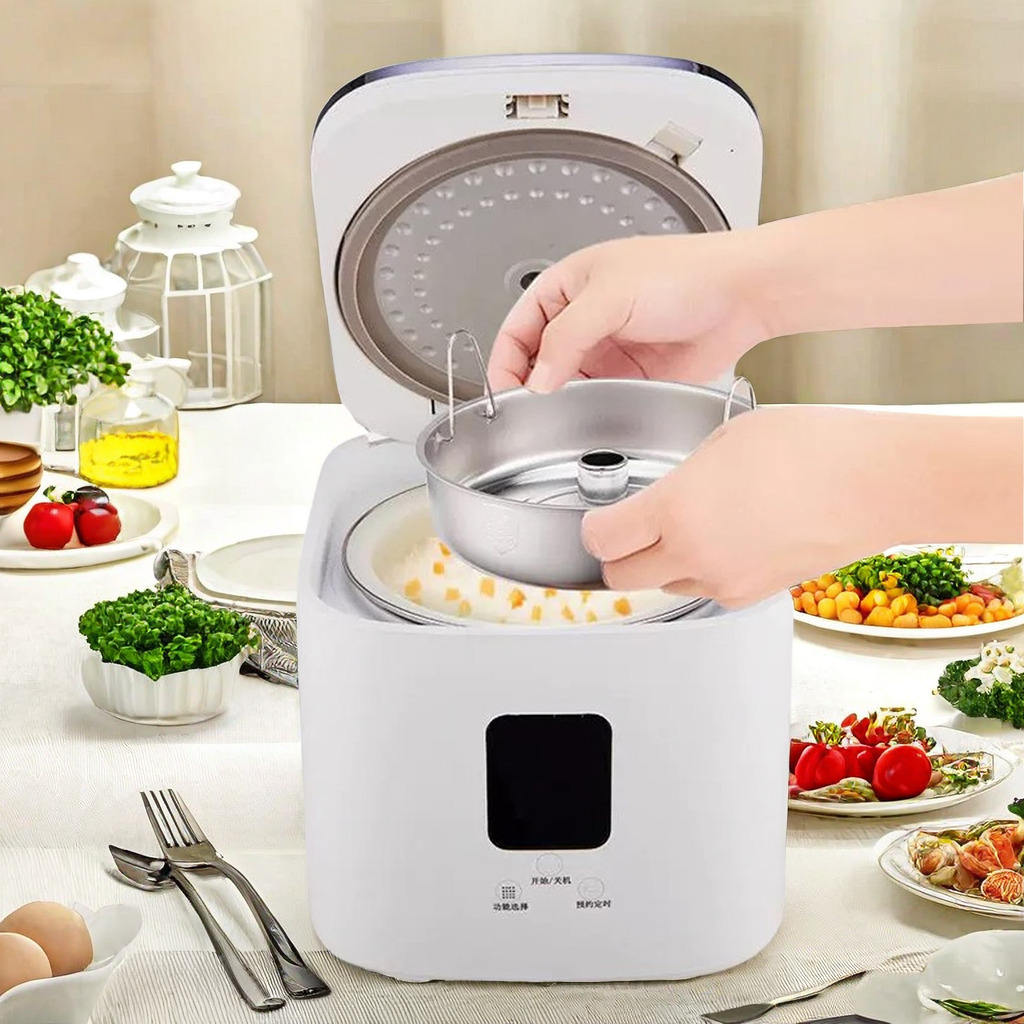 Custom Big Capacity Rice Cooker 3L 500W One Key Start Electric Rice Cooker With Steaming Basket
