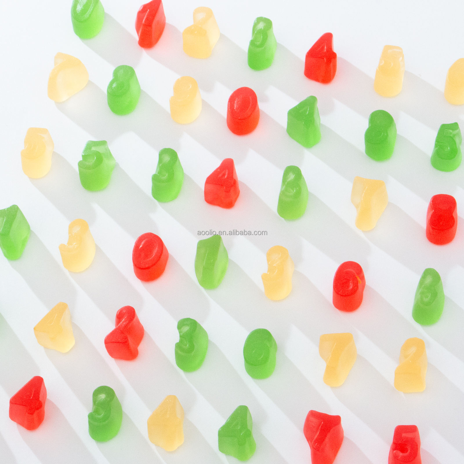 OEM Factory Wholesale Halal 3D Number Shape Gummy Candy Fruity Flavor Multi-Colored Bag for Child