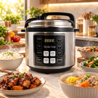 Smart Stainless Steel 10-in-1 Multi-Function Electric Pressure Cooker LED Display Adjustable Pressure 5.1-6.0L Capacity 1400W