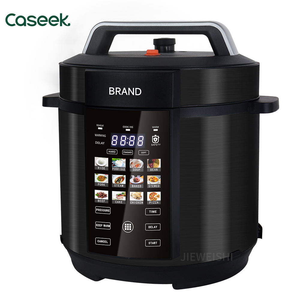 6L Luxury High Quality Color Digital Display Multifunctional Electric Pressure Cooker Black Stainless Steel Kitchen Multicooker