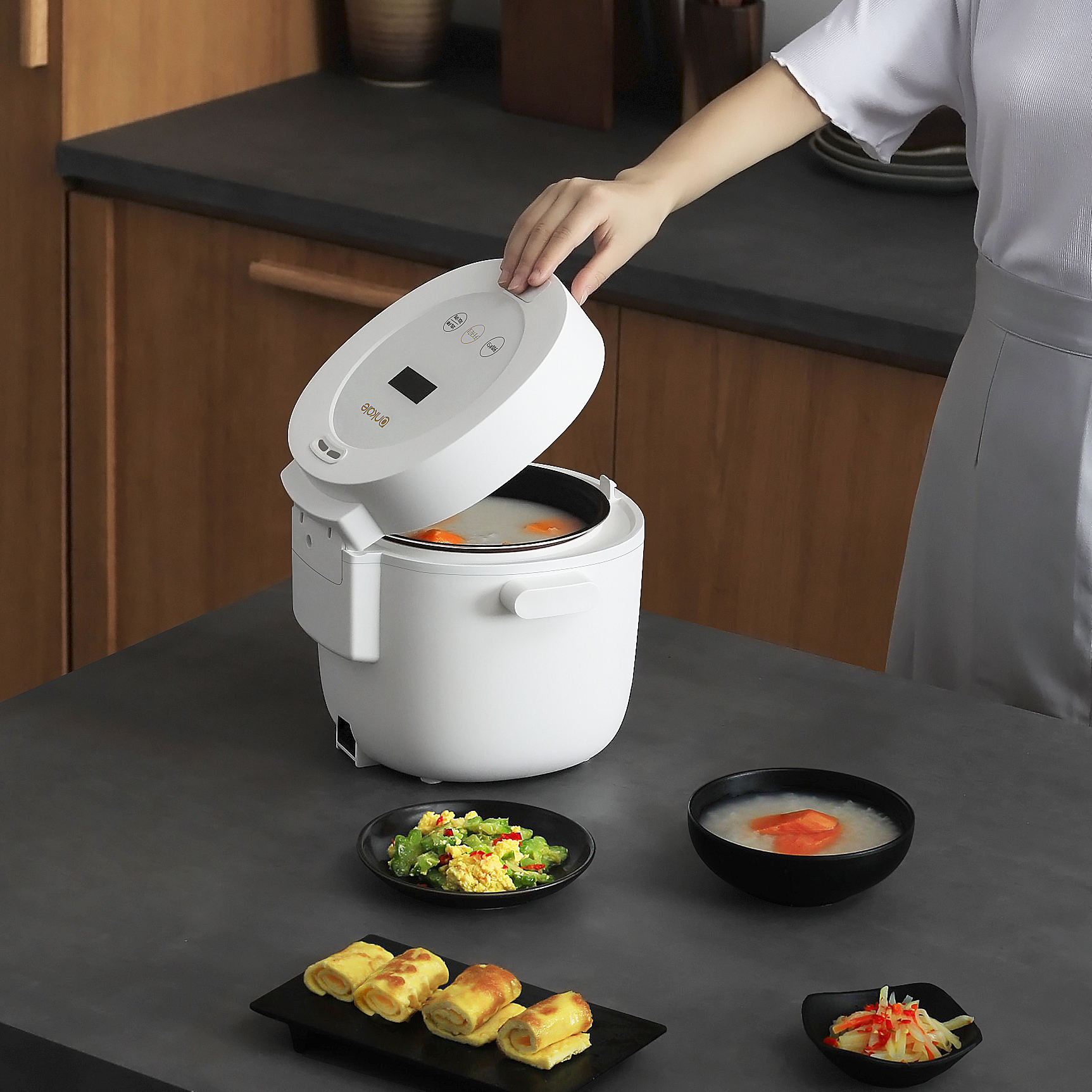 Para Casa Multifuncional Capacidad 2 Litre Vaporera Arrocera Olla Arrocera with Antiadherente for Para Cocina.