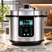 Verified Manufacturer 5L 6L Multi-Function Pressure Cooker 1.2mm Thick Exterior Pot CE CB Certified OEM ODM Private Label