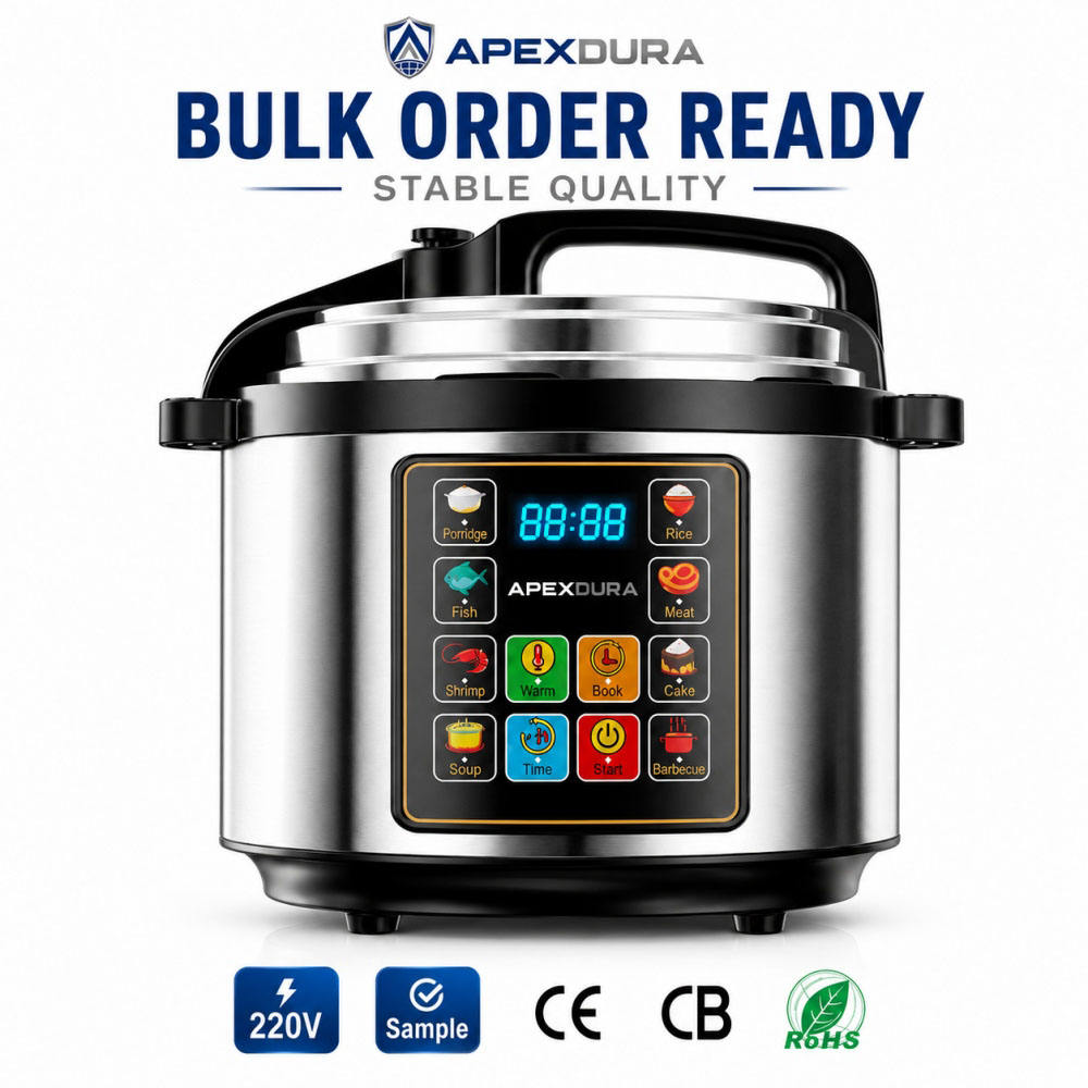 6L Electric Pressure Cooker Color Touch Panel Stainless Steel 220V 900W CE CB OEM Factory