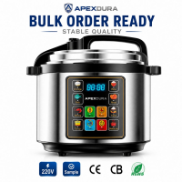 6L Electric Pressure Cooker Color Touch Panel Stainless Steel 220V 900W CE CB OEM Factory