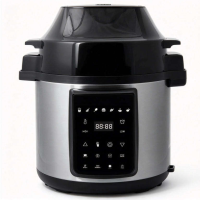 6L 2-in-1 Multi Cooker Electric Pressure Cooker With Air Fryer Lid, 1500W/1000W Dual Power