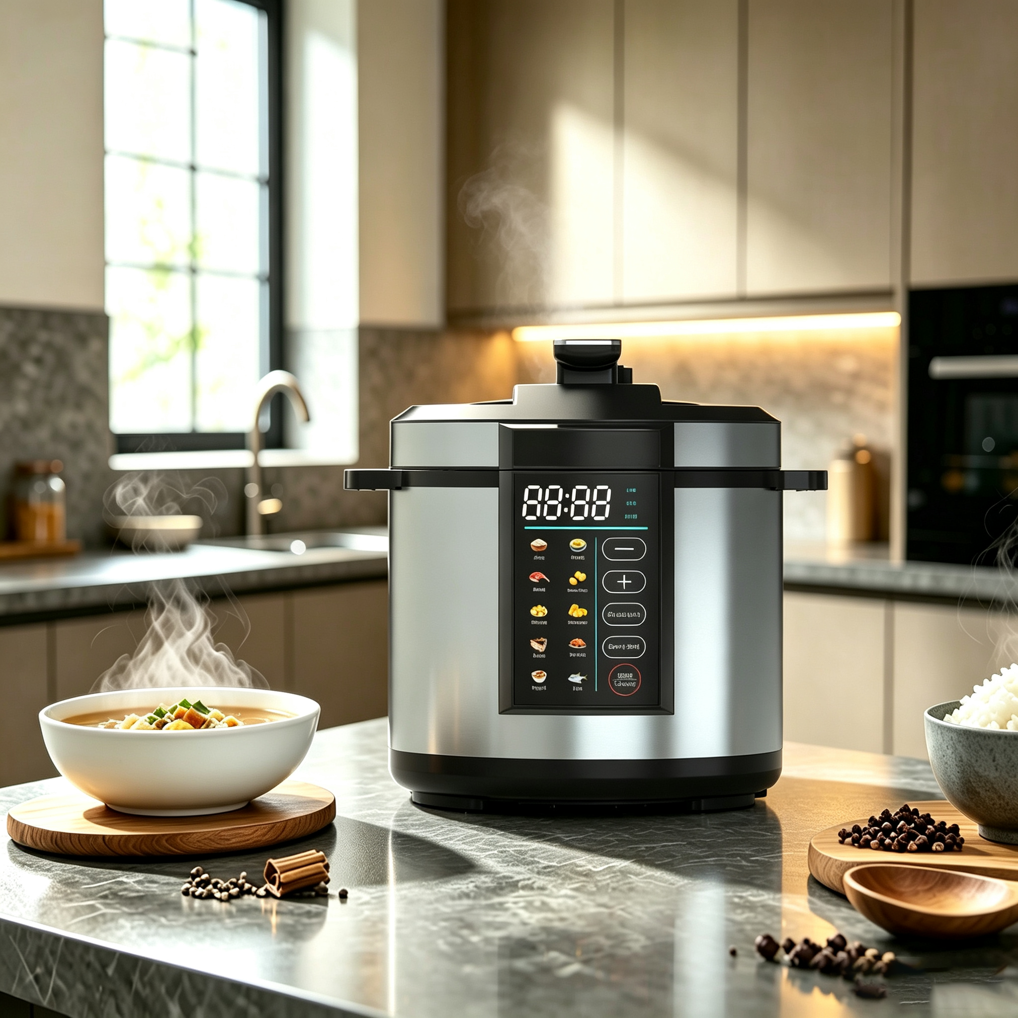 Multifunctional 6-liter Stainless Steel Electric Pressure Cooker with Automatic Pressure Cooking Function