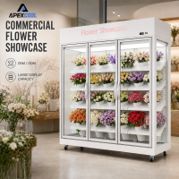 Commercial Glass Door Flower Display Refrigerator Floral Cooler for Florist Shop