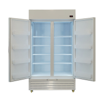 Commercial Double Door Upright Beverage Display Reach in Kitchen Refrigerator
