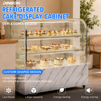 Commercial Cake Refrigerated Display Cabinet Air Cooling Frost Free Showcase for Bakery Dessert Milk Tea Shop
