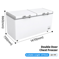 395L Wholesale Commercial Horizontal Chest Deep Freezer Large Capacity Cold Storage Restaurant Kitchen Equipment OEM CE