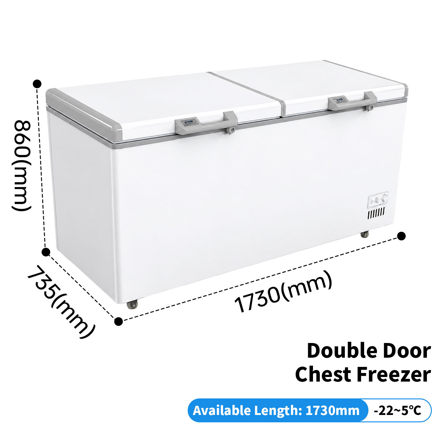 480L High Quality Single Temp Compressor Horizontal Freezer Mechanical Control Deep Chest Cooler with Fast Cooling