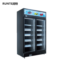 Chinese Manufacturer Supermarket 2-Door Display Cooler Refrigerator for Cold Drinks
