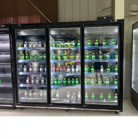 New Style Beverage Display Fridge Glass Door Refrigerators Upright Showcase for Supermarket