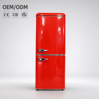128L Factory Supply Energy Saving and Low Noise Combi Retro Small Kitchen Fridge